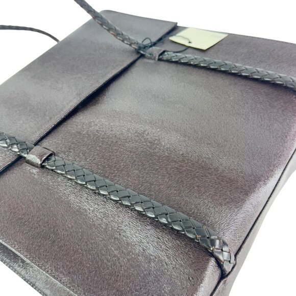 BALLY Vintage Brown Leather Braids Straps Shopper Tote Bag Made in Italy - Picture 6 of 16